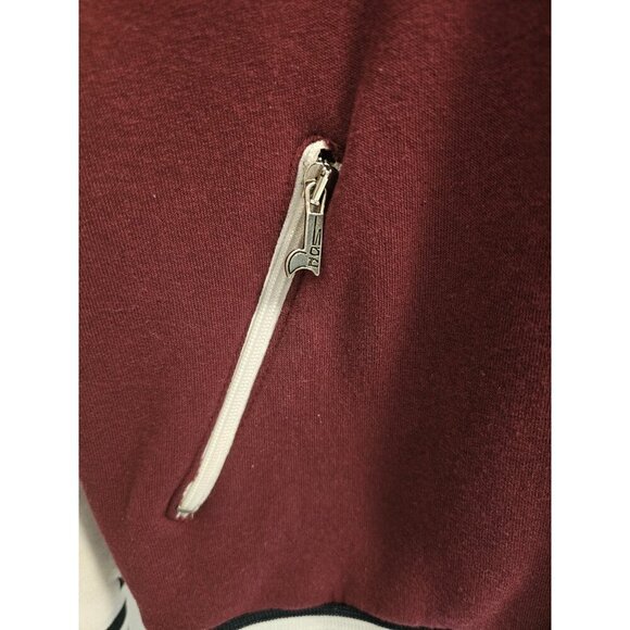 London England Varsity Full Zip Jacket (from UK) Size XL - Burgundy & Off White - Picture 6 of 12